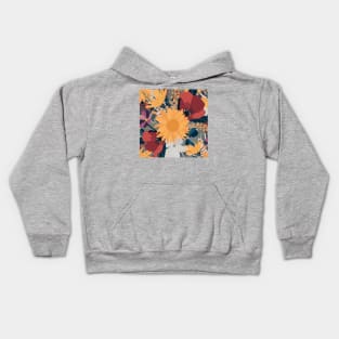 Modern Sunflowers Floral Autumn Colors Design Kids Hoodie